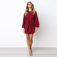 Tie Belt Casual Long Sleeve Dress