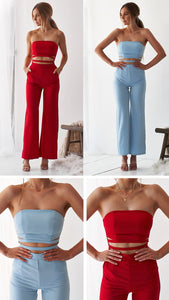 Strapless Wide Leg Pant Jumpsuit