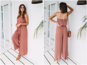 Off Shoulder All In One Long Pant Jumpsuit