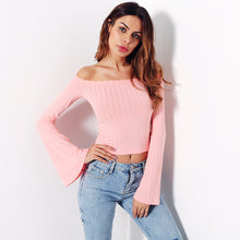 LOTUS Flutter Sleeve Off the Shoulder Crop Top