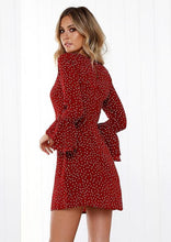 Polka Dot Flared Sleeve Dress