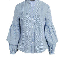 Delilah - Plaid Puff Sleeve Blouse Shirt