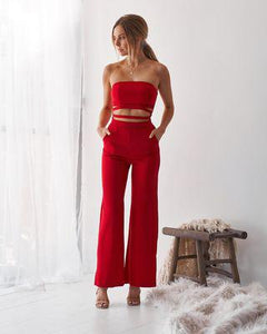 Strapless Wide Leg Pant Jumpsuit