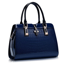 Faux Leather Crocodile Pattern Handbag in Blue, Black or Red